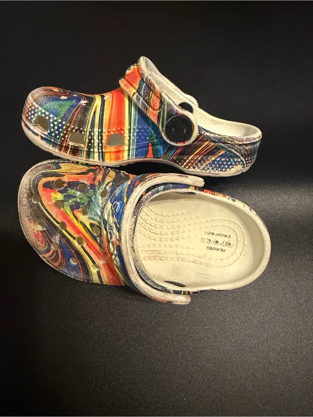 CROCS Kids Multicolor Swirl Clogs - Rainbow Mix